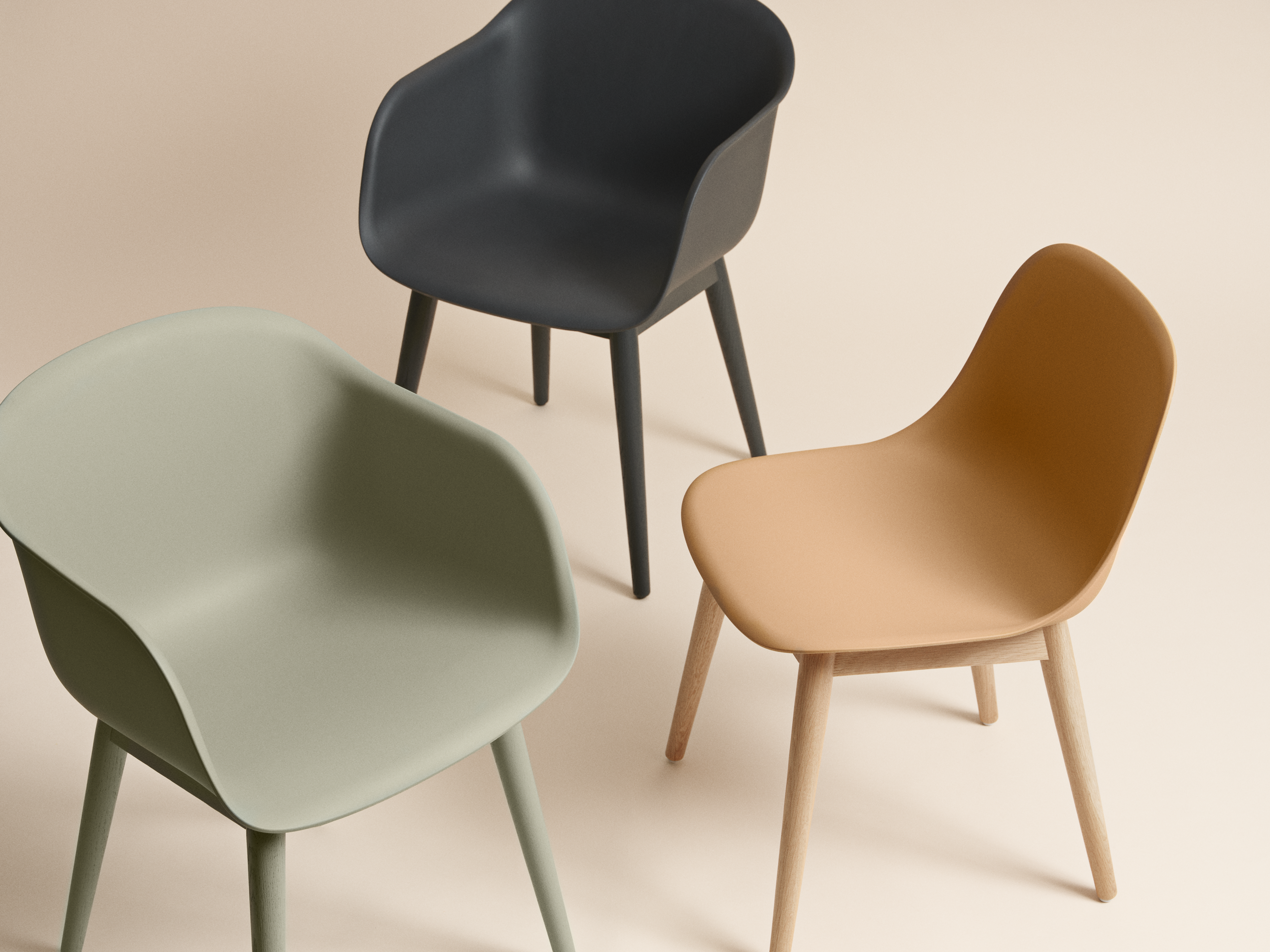 Concept image of Fiber Chairs in a minimal setting.